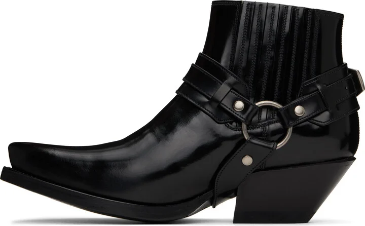 Versace Black Texano Ankle Chelsea Boots - Image 3