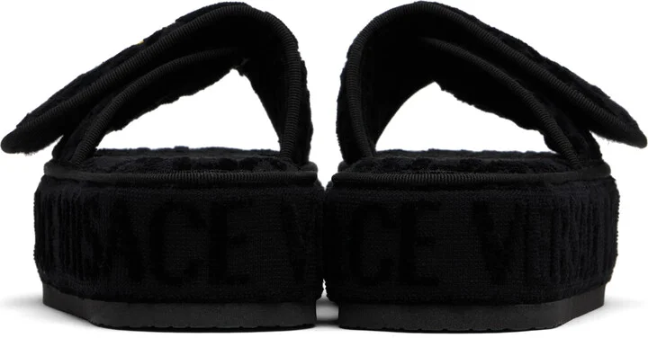 Versace Black 'Versace Allover' Slippers - Image 2