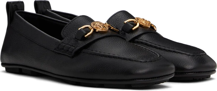 Versace Black Villa Driver Loafers - Image 4