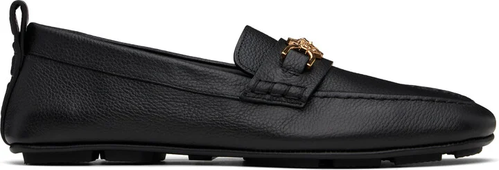 Versace Black Villa Driver Loafers