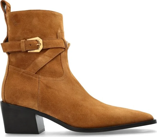 Versace Block Heeled Zipped Ankle Boots