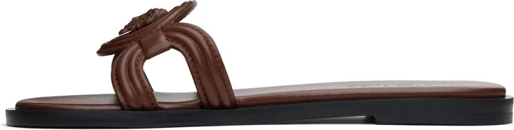 Versace Brown Medusa '95 Flat Sandals - Image 3