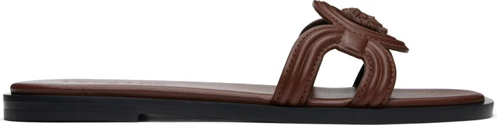 Versace Brown Medusa '95 Flat Sandals