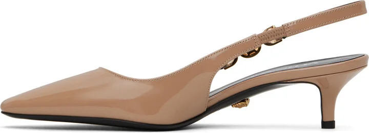 Versace Brown Medusa Heels - Image 3