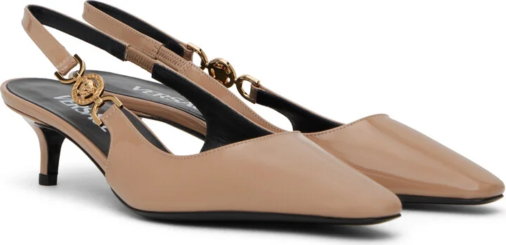 Versace Brown Medusa Heels - Image 4