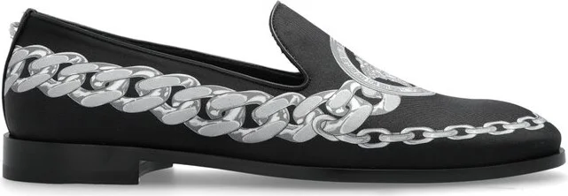 Versace Chain-Printed Loafers