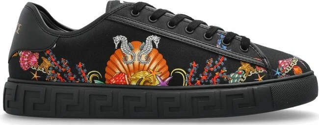 Versace Coral Theatre Greca Lace-Up Sneakers