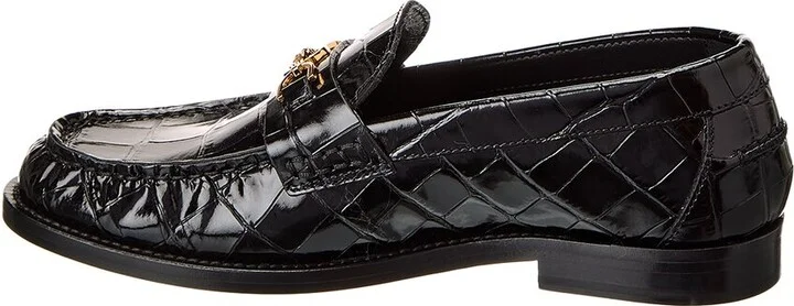 Versace Croc-Embossed Leather Loafer - Image 2