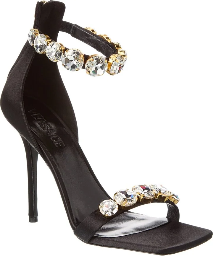 Versace Crystal Satin Sandal