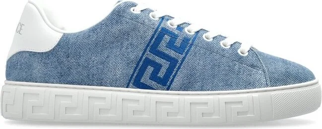 Versace Denim Lace-Up Sneakers