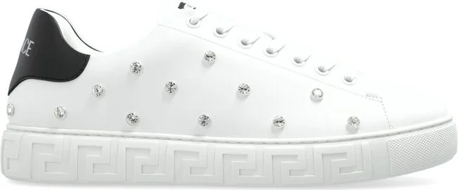 Versace Embellished Lace-Up Sneakers
