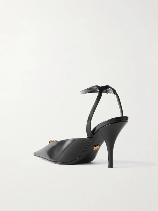 Versace - Embellished Patent-leather Pumps - Black - Image 3