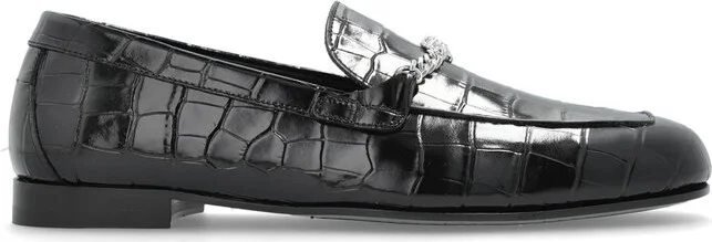 Versace Embossed Slip-On Loafers