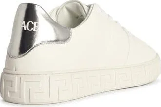 Versace 'Free Bio' White Faux Leather Sneakers - Image 3
