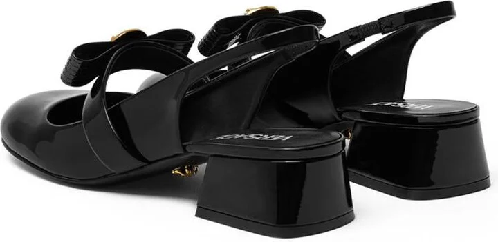 Versace Gianni Ribbon Patent Leather Pumps - Image 4