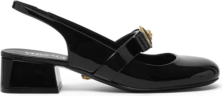 Versace Gianni Ribbon Patent Leather Pumps