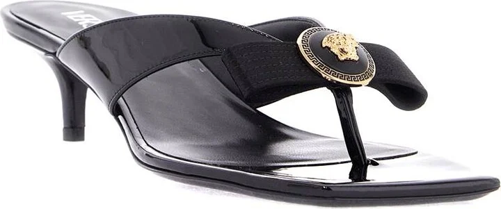 VERSACE gianni ribbon thong mules - Image 4