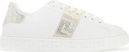 Versace Greca Embellished Lace-Up Sneakers