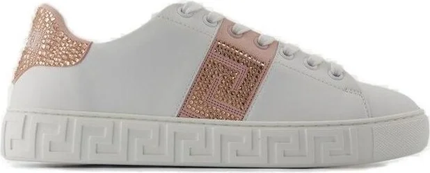 Versace Greca Embellished Lace-Up Sneakers