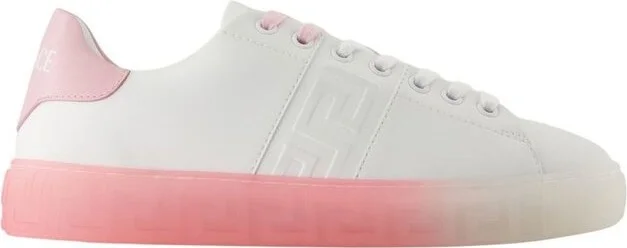 Versace Greca-Embossed Lace-Up Sneakers