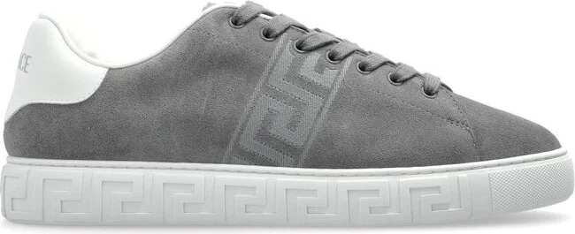 Versace Greca-Embroidered Lace-Up Sneakers