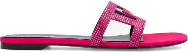 Versace Greca Maze Embellished Slides