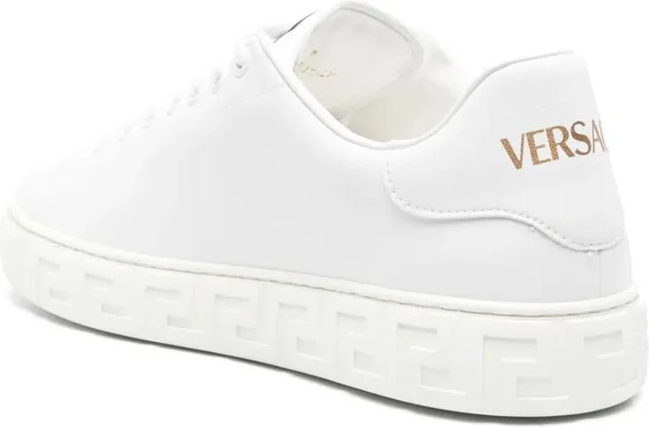 Versace Greca Print Leather Sneakers - Image 3