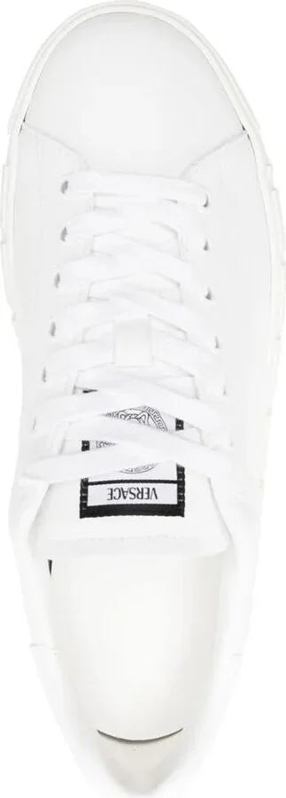 Versace Greca Print Leather Sneakers - Image 4