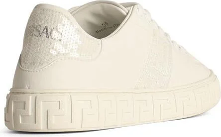 Versace 'Greca' White Leather Sneakers - Image 3