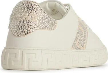 Versace 'Greca' White Leather Sneakers - Image 3