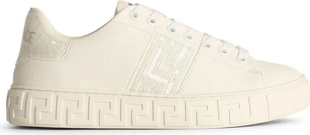 Versace 'Greca' White Leather Sneakers