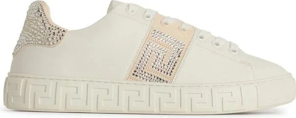 Versace 'Greca' White Leather Sneakers