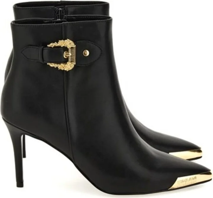Versace Jeans Couture Ankle Boots With Heels And Gold Buckle - Image 2