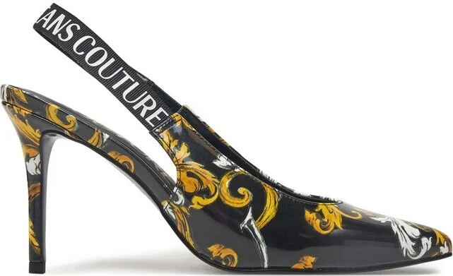 Versace Jeans Couture Barocco-Printed Slingback Pumps