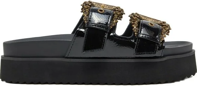 Versace Jeans Couture Baroque-Buckle Arizona Sandals