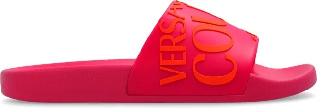 Versace Jeans Couture Logo-Embossed Slip-On Slides
