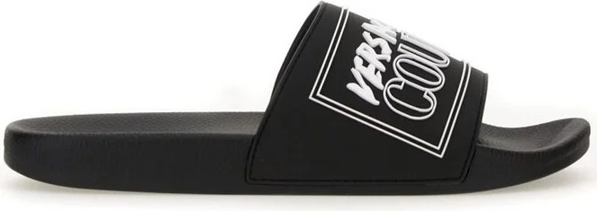 Versace Jeans Couture Logo Embossed Slip-On Slides