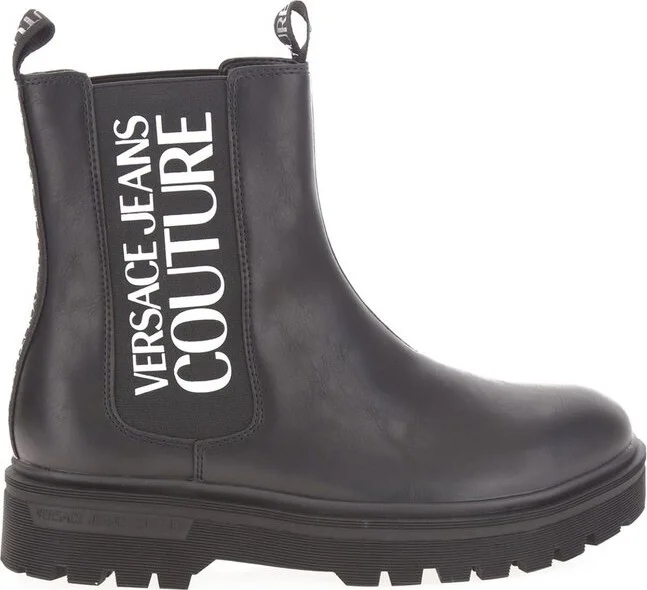 Versace Jeans Couture Logo Printed Slip-On Boots