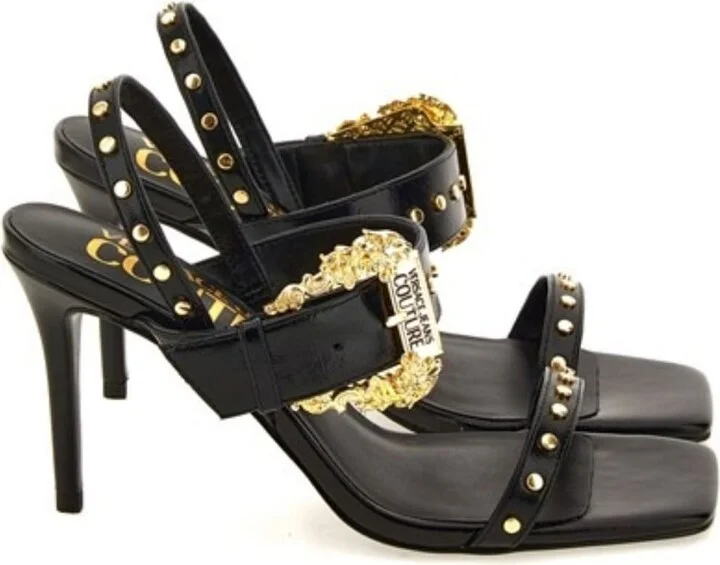 Versace Jeans Couture Open Sandals With Gold Buckle - Image 2
