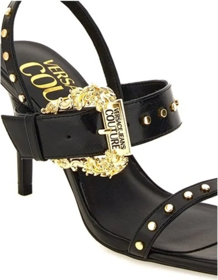 Versace Jeans Couture Open Sandals With Gold Buckle - Image 3