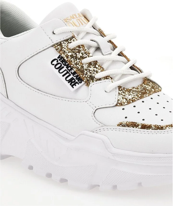 Versace Jeans Couture White Low Top Sneakers - Image 4