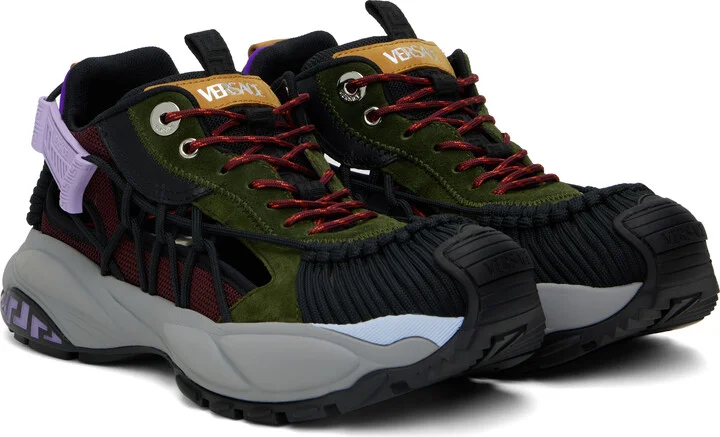 Versace Khaki & Burgundy Mercury M_VS_01 Sneakers - Image 4