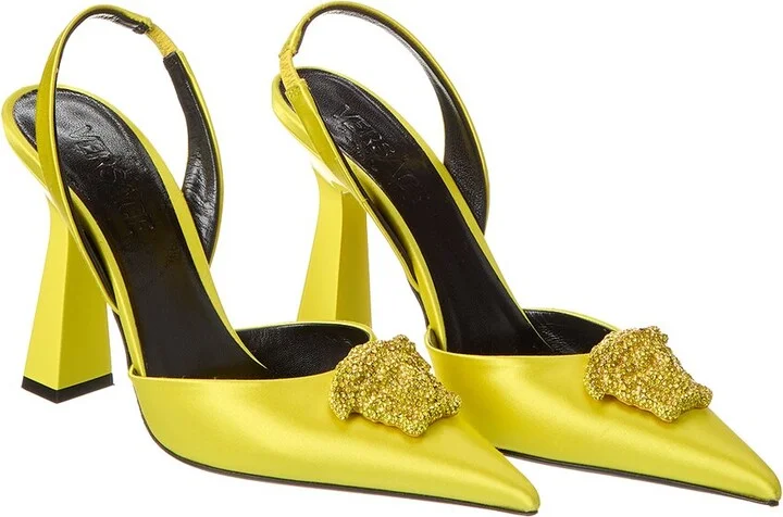 Versace La Medusa Satin Slingback Pump (Authentic Pre-Owned)