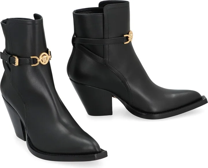 Versace Leather Ankle Boots - Image 3