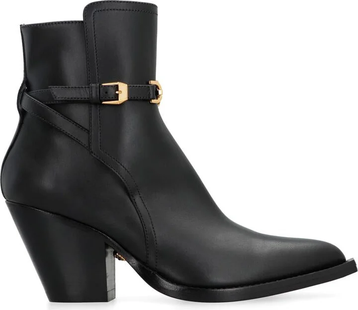 Versace Leather Ankle Boots