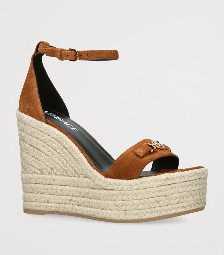 Versace Leather Espadrille Wedges 120 - Image 3