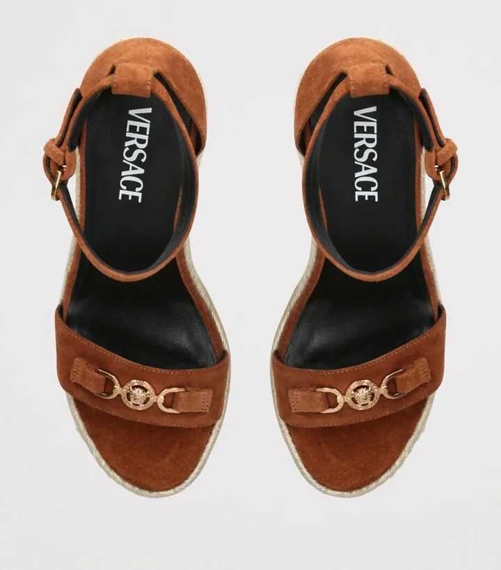 Versace Leather Espadrille Wedges 120 - Image 4