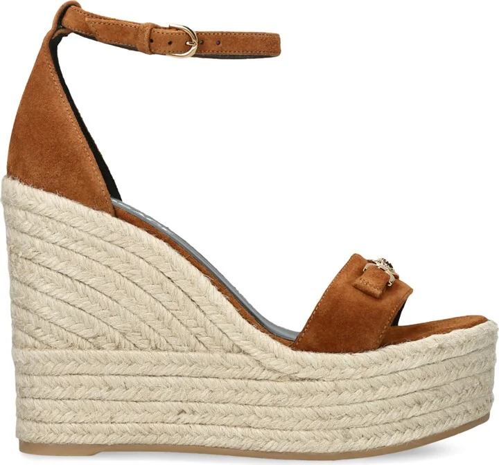 Versace Leather Espadrille Wedges 120