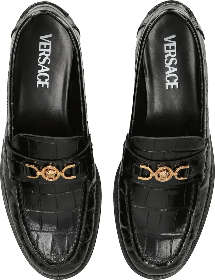 Versace Leather Medusa Loafers - Image 4