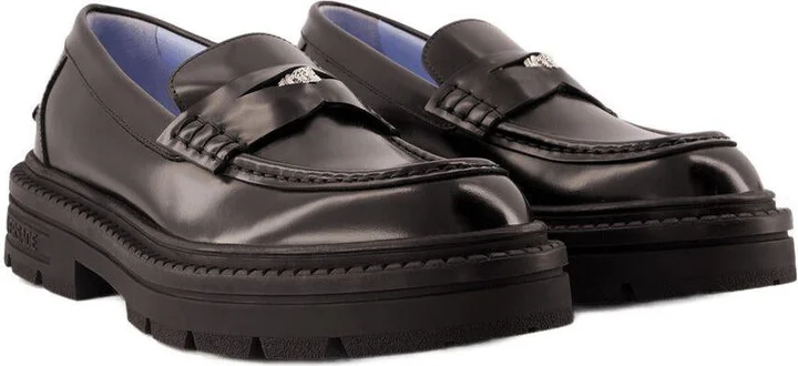 Versace Loafers Calf Leather Flat Shoes - Image 2